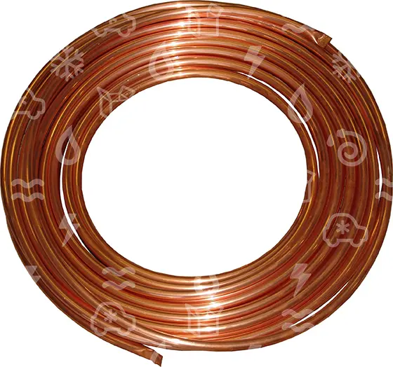 trubka měděná prům. 8 mm, tl. stěny 1 mm, bal. 2x35 m, cena za 1m, BUNTMETAL